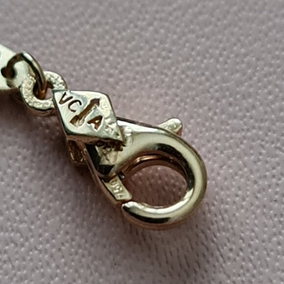 18k Gold Bracelet with clover charms - 5 charms - Picture 9 of 15